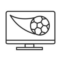 juego de fútbol computadora bola aplicación liga deportes recreativos torneo icono de estilo de línea vector