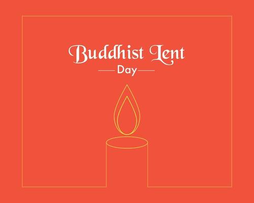 Buddhist Lent Day Line Frame Candle Vector