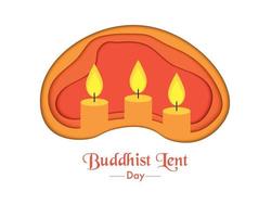 Buddhist Lent Day Paper Wave Candle Vector