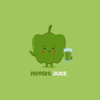 lindo personaje de jugo de pimientos sonriente vector