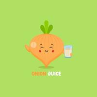 Cute Smiling Onion Juice Character vector