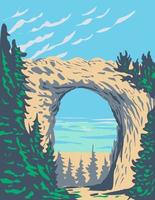 Arch Rock Located in Mackinac Island Within Mackinac National Park in Michigan That Existed from 1875 to 1895 WPA Poster Art vector