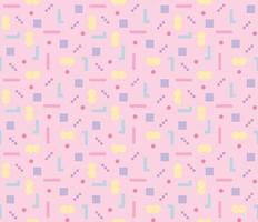 Small figures are combined on a pink background to create a pattern. vector