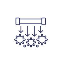 UV light sterilization UV C lamp line icon vector