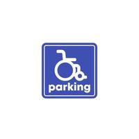Señal de estacionamiento para discapacitados en blanco vector