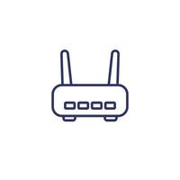 wi fi router or adsl modem line icon vector