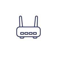 wi fi router or adsl modem line icon vector