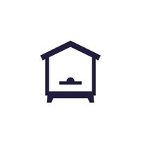Hive or bee house icon on white vector