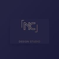 NC letters logo in minimal design vector