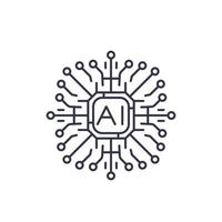 Artificial intelligence AI icon vector