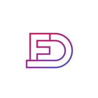 FD letters vector logo in line design