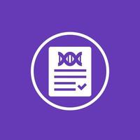 dna test results icon in circle vector