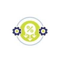 cost optimization and reduction icon on white vector