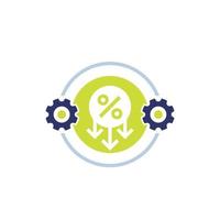 cost optimization and reduction icon on white vector