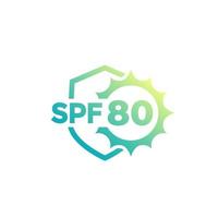 spf 80 UV protection icon vector