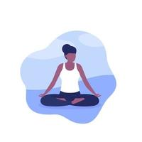 yoga woman in lotus position vector