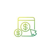 ppc pay per click thin line icon vector