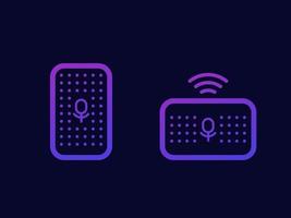 Smart speakers voice assistant icons for web vector