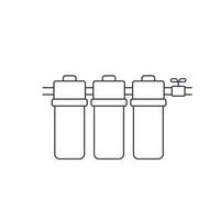 water filter filtration system line icon on white vector