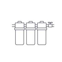 water filter filtration system line icon on white vector