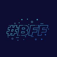 BFF best friends forever linear design vector