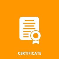 icono de certificado o diploma vector