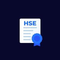 icono de hse con certificado vector