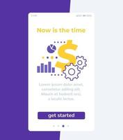 investing financial app mobile ui design vector