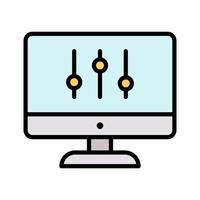 icono de configuración de la computadora vector