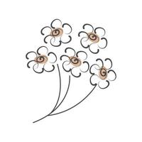 Trendy brown abstract sprig of flowers The vector bloom plant in a Scandinavian minimalist style