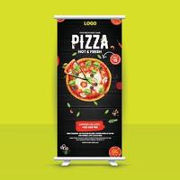 Free Fast Food Roll Up Banner Design Idea For Restaurant vector