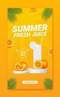 Summer drink menu promotion social media story template vector