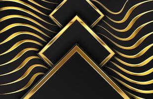 Abstract geometric background with shimmering glitter pattern and wavy lines texture on black square shape vector