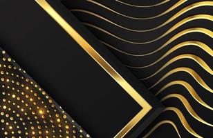 Abstract geometric background with shimmering glitter pattern and wavy lines texture on black square shape vector