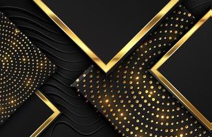 Abstract geometric background with shimmering glitter pattern and wavy lines texture on black square shape vector