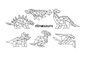 Dinosaurs with geometric style design vector
