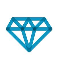 icono de estilo de línea de multiplicación de piedra de lujo de diamante vector