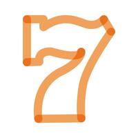 seven number figure multiply line style icon vector