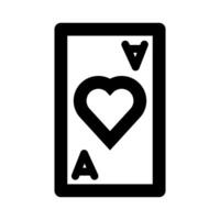 poker card with heart line style vector