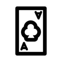 poker card with clover line style vector