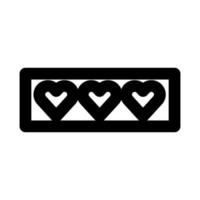 icono de estilo de línea de corazones de máquina tragamonedas vector