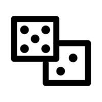 icono de estilo de línea de dados de casino vector