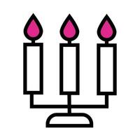 candles in chandelier line style icon vector