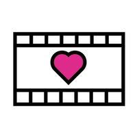 happy valentines day tape film with heart line style vector