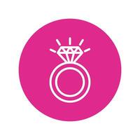 proposal ring love block and line style icon vector