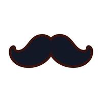 bigote vintage tendencia hipster línea y relleno vector