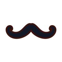 mustache vintage trend hipster line and fill vector