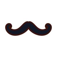 bigote vintage tendencia hipster línea y relleno vector