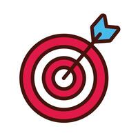 arrow and target line and fill icon vector