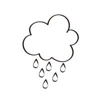 clouds rainy with drops line style vector
